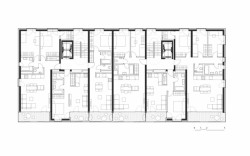 Rezidence Pri Mýte, půdorys typického podlaží, Arhitektura Krušec