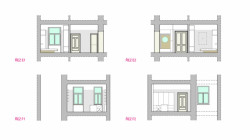 Rekonstrukce bytu v Brně, řezy, Archanti