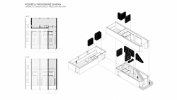 Lukáš Erban, Dům ve městě, půdorys a prostorové schéma mezonetu 01 - foto