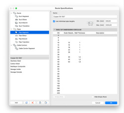 Při návrhu TZB lze zadat maximální (montážní) délku segmentu, podle které program automaticky trasu rozdělí na části vhodné pro výrobu a montáž. 