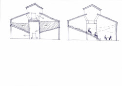 Změna využití prostoru uhelny VŠCHT, skica, ov-a