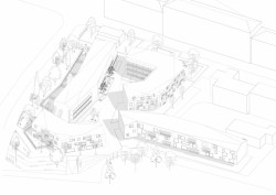 Studie bytových domů Sokolov, axonometrie, Petr Tuček, object-e