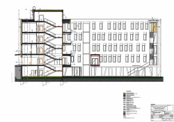 Novostavba II. Interní kliniky a geriatri v Olomouci, řez, Adam Rujbr Architects