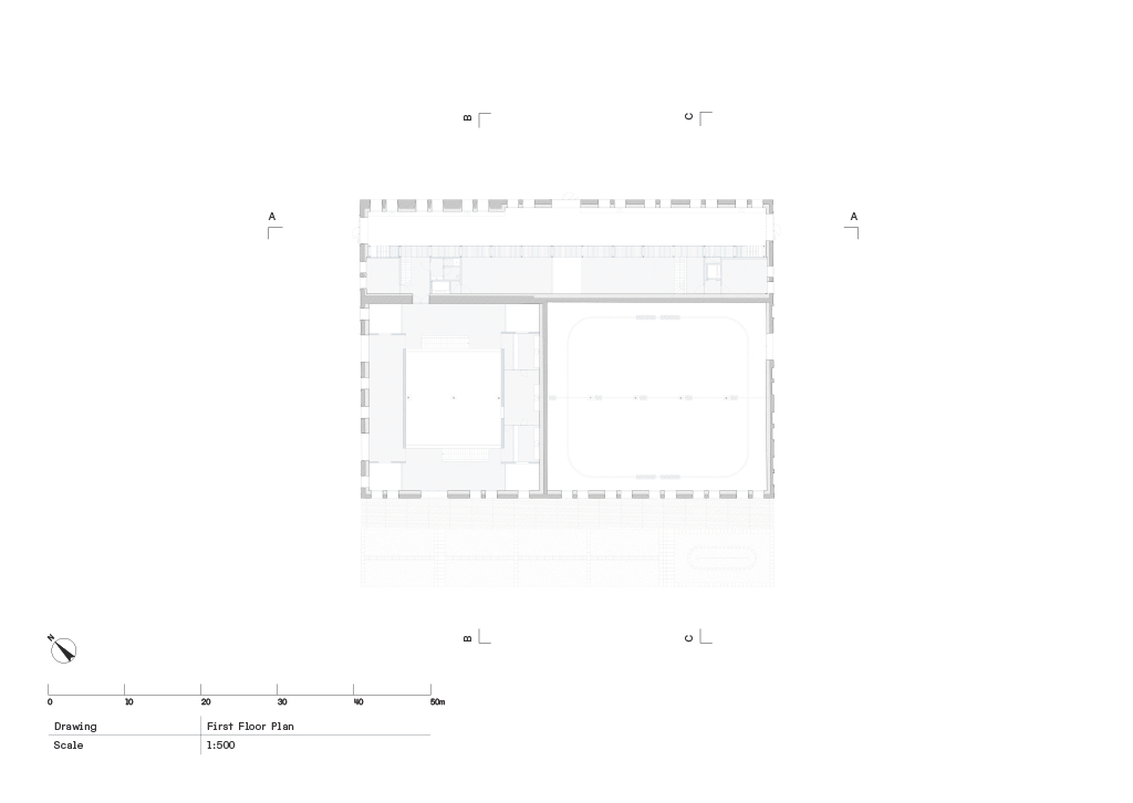 1. podlaží (Rekonstrukce bývalých železničních dílen; ASSEMBLE, Atelier Luma, BC Architects )