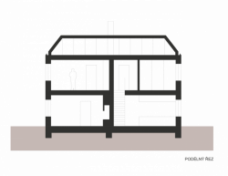SKUPINA, Dům ve Strašnicích, řez podélný – foto