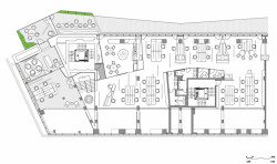 Kancelářské prostory a showroom developerské společnosti Satpo, půdorys 2np, Daniela Polubědovová