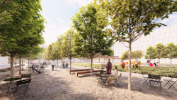 Smíchov City, MS plan - vizualizace aleje v sousedtsví západního parku