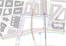 Organizace dopravy kolem budoucí filharmonie: místo bude intenzivní dopravní hub, kde se potkají tramvaje, vlaky, automobily, autobusy i lodě