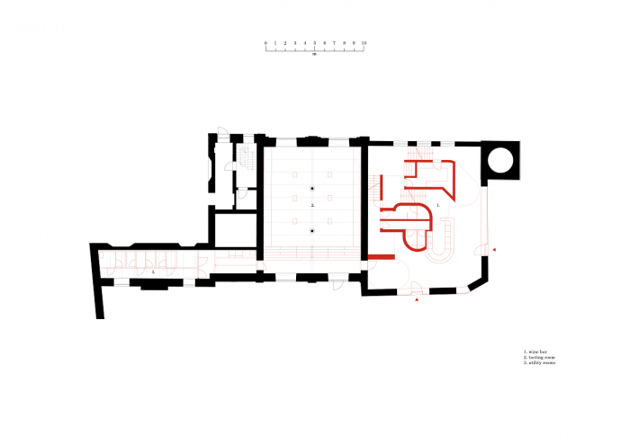 Enotéka - vinný bar a degustační prostor ve Znojmě, Chybík+Krištof, výkres