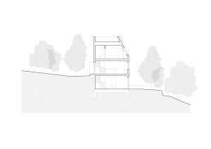 Příčný řez (Chata JARO u Prahy, edit! architects)