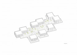 Bytové domy v Olomouci, axonometrie, Chybík+Krištof