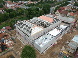 Městská hala Modřice, Atelier bod architekti, ze stavby