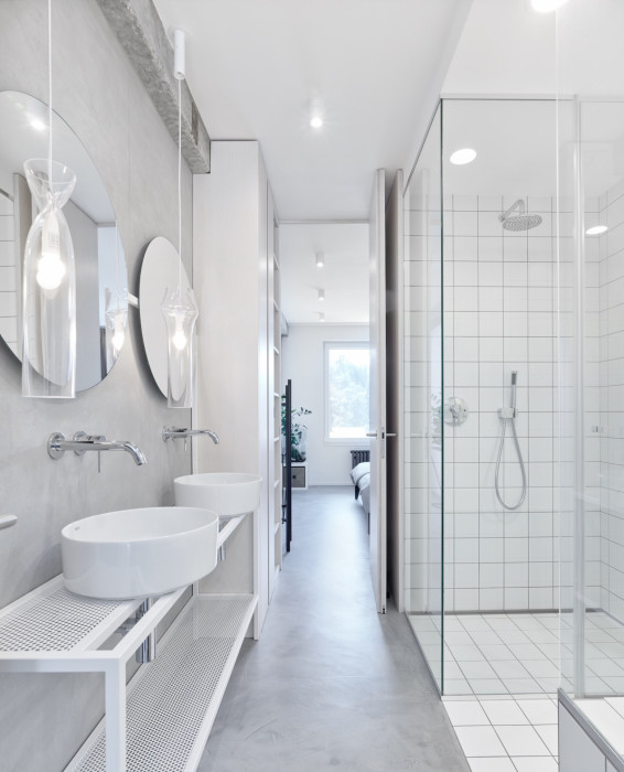 Interiér mezonetového bytu v Praze-Podolí, SMLXL