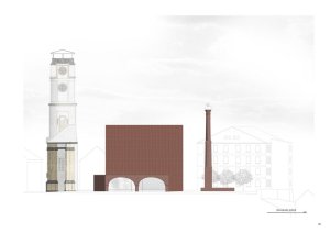 Jiří Lukáš, Centrum Jablonného v Podještědí, kostel/knihovna, pohled JZ – foto