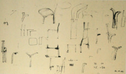 Skica nohy židle Y.