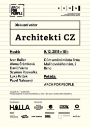 Architekti CZ - diskusní večer Brno - plakát
