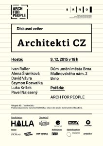 Architekti CZ - diskusní večer Brno - plakát