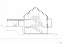 Jaroušek Rochová architekti, RD v Brně-Žebětíně - příčný řez