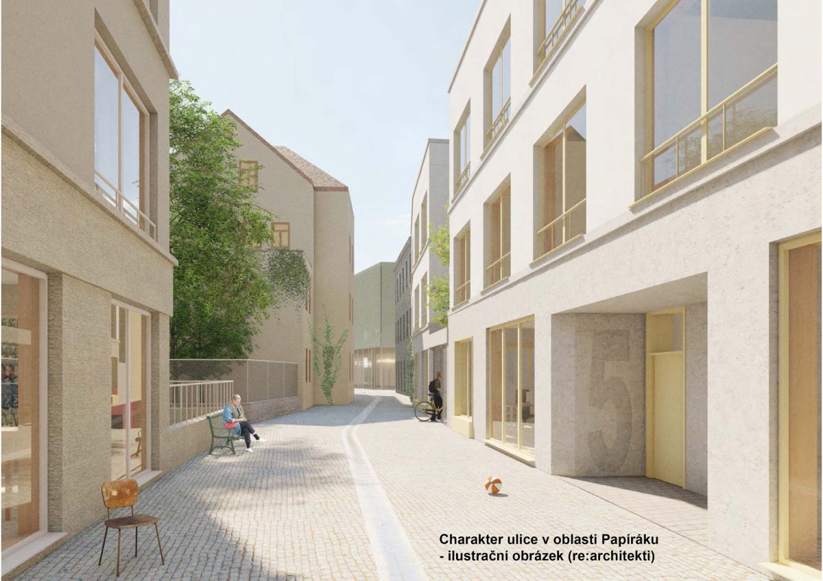 Město Liberec nyní vyhlašuje architektonickou soutěž na Papírové náměstí - Charakter ulice - ilustrační obrázek od re architekti