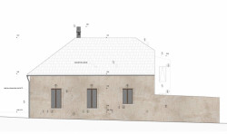 Rekonstrukce hospody se sálem v Máslovicích, pohled_sever, Bod Architekti