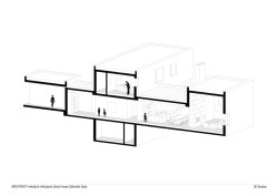 Rodinný dům v Záhorských sadech v Bratislavě, ARCHITEKTI mikulaj & mikulajova: Axonometrický řez
