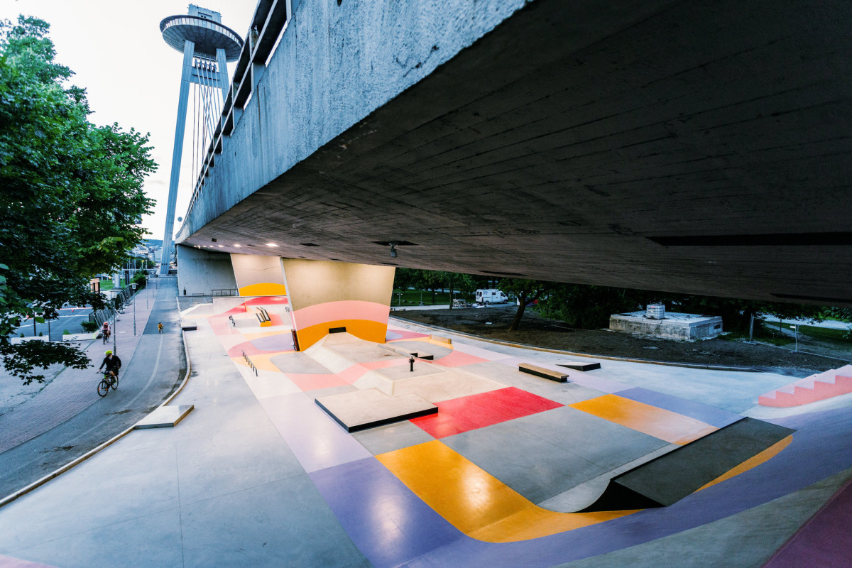 U / U Studio, Skatepark Janka Kráľa pod mostem SNP, Bratislava, 2020–2024