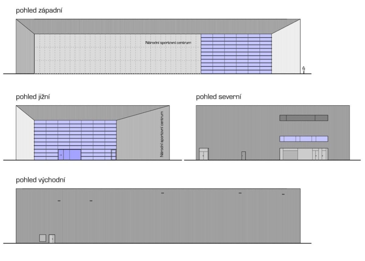 Národní sportovní centrum v Prostějově, pohledy, atelier-r