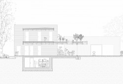 Rodinný dům Lhotka, řez, SOA architekti