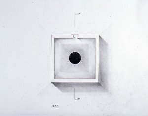 Diagram uměleckého objektu Anishe Kapoora Descent into Limbo z roku 1992.