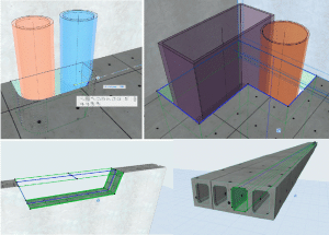 Archicad SE 2022 umožňuje ve 2D i 3D navrhovat prostupy s polygonálním profilem.