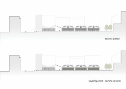 Subcentrum Klamovka - Nové lokální centrum v Plzeňské ulici, severní pohled, Klára Jeníková