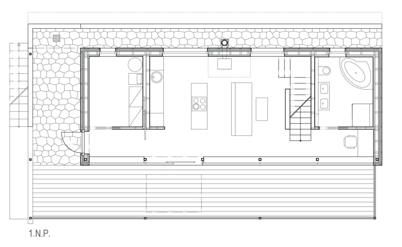 3+1 architekti, RD Vaňov, půdorys 1. NP – foto