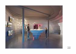 Vizualizace návrhu JinJan - náhled do vnitřní krajiny objevů inspirované místní morfologií