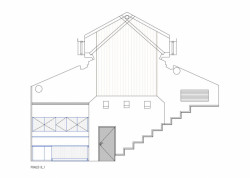 Změna využití prostoru uhelny VŠCHT, příčný řez, ov-a