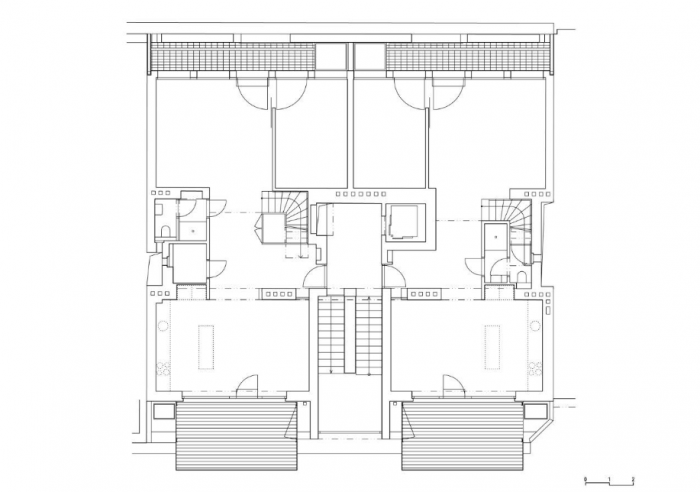 LÁBUS AA - Architektonický ateliér, rekonstrukce a nástavba bytového domu, půdorys