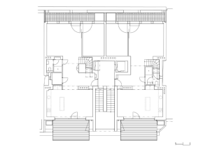 LÁBUS AA - Architektonický ateliér, rekonstrukce a nástavba bytového domu, půdorys