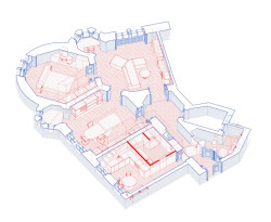 Axonometrie (Byt na Starém Městě; Facha architekti)