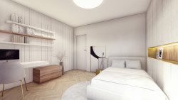 Interiéry bytů v rezidenci U Milosrdných od studia KarlinBlok