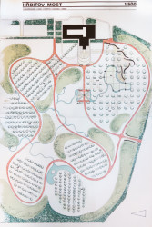 Studie kostelního hřbitova v Mostě