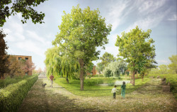 Návrh čtvrti Chytré Líchy v Židlochovicích, Pelčák a partner architekti, mokřad