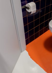 Detail epoxidových podlah. (Rekonstrukce bytu v Praze na Zličíně; Vlastislav Srbek, Iva Kopecká)