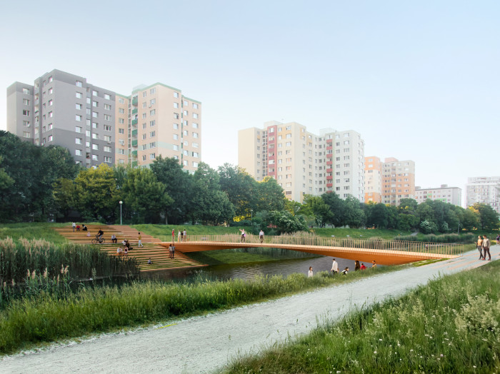 Studia Peer a AXXI navrhla lávky na slovenské sídliště Petržalka obohacující veřejný prostor