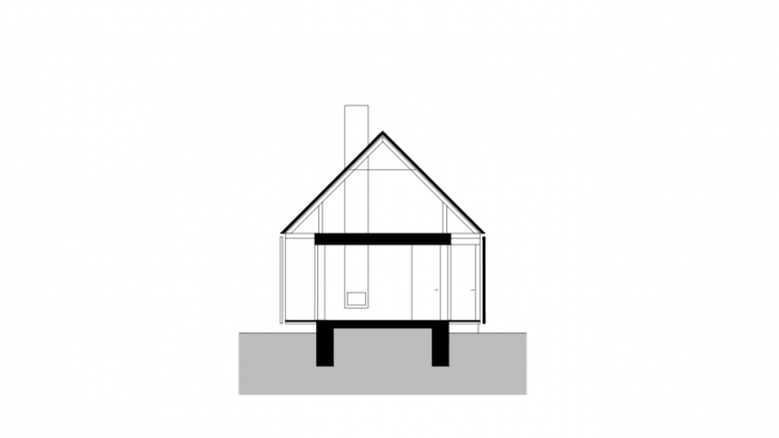 Dům v Křižánkách, Kuba a Pilař architekti, řez