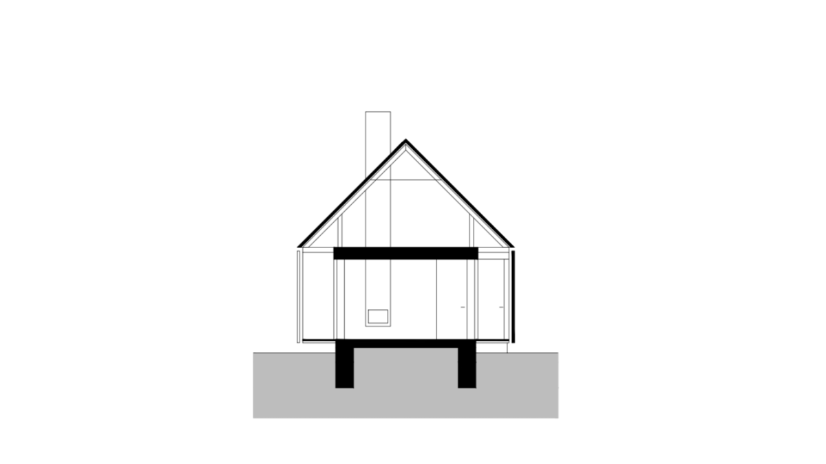 Dům v Křižánkách, Kuba a Pilař architekti, řez