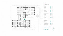 Usedlost na Vysočině, 3K Architects / Roman Kučírek, Jan Komárek, půdorys 1NP