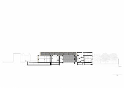 Jacoby Studios Headquarters, řez, David Chipperfield Architects