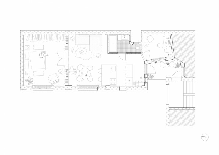 Byt H, Grau Architekti, půdorys