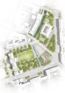 Vítězný návrh nové podoby Senovážného náměstí v Českých Budějovicích - masterplan