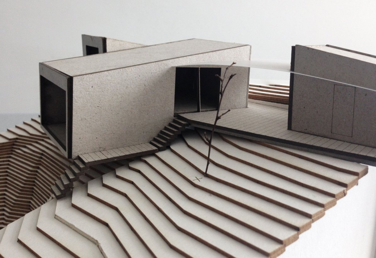 Víkendový dům nad lomem, BLOK architekti, model