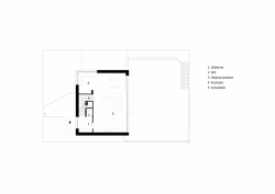 Compass Architekti, Rodinný dom Brusnicová A, půdorys 1. NP – foto